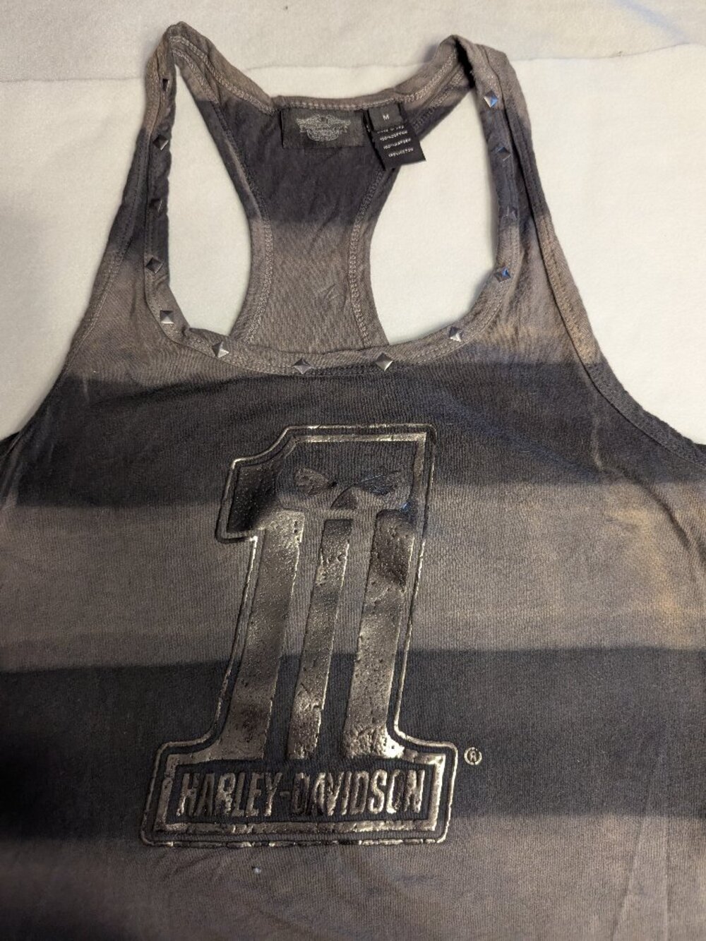 Harley-Davidson Black Label Studded Ombre #1 Racerback Tank Top M